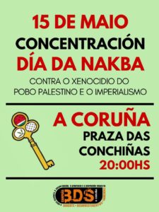 Apoio ás mobilizacións en lembranza da Nakba